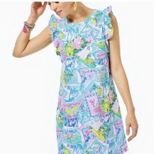 Lilly Pulitzer Laina wish you were here Florida dress cotton XS